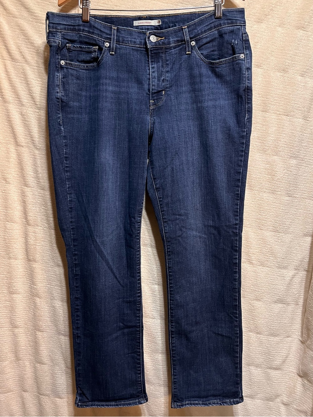 Levi’s Classic Straight Jeans Dark Wash Women’s 16W Medium Stretch Denim